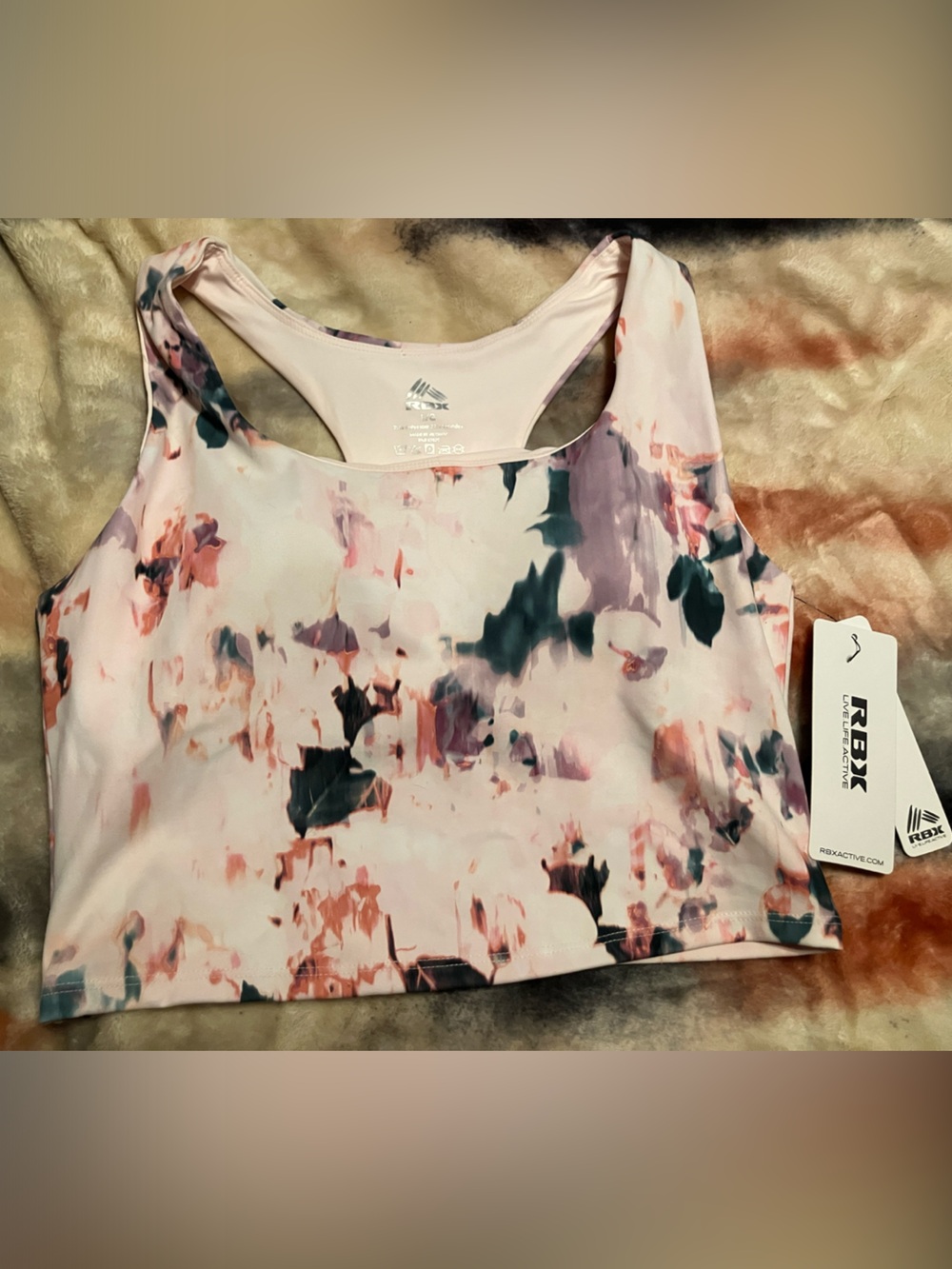 RBX Pink Multi Floral Racerback Tank
